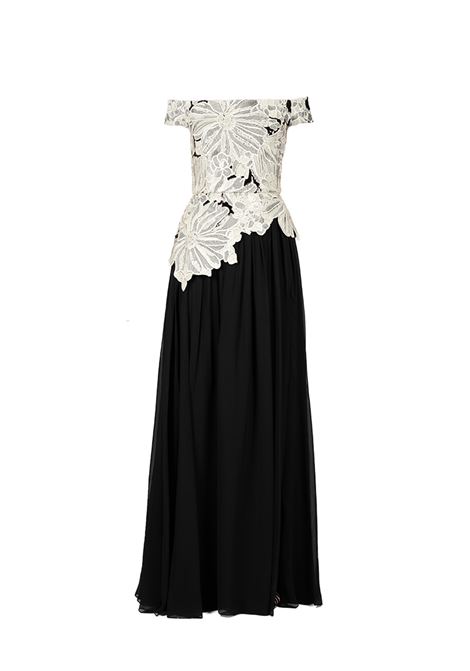 Black floral embroidery gown Elie Saab - women